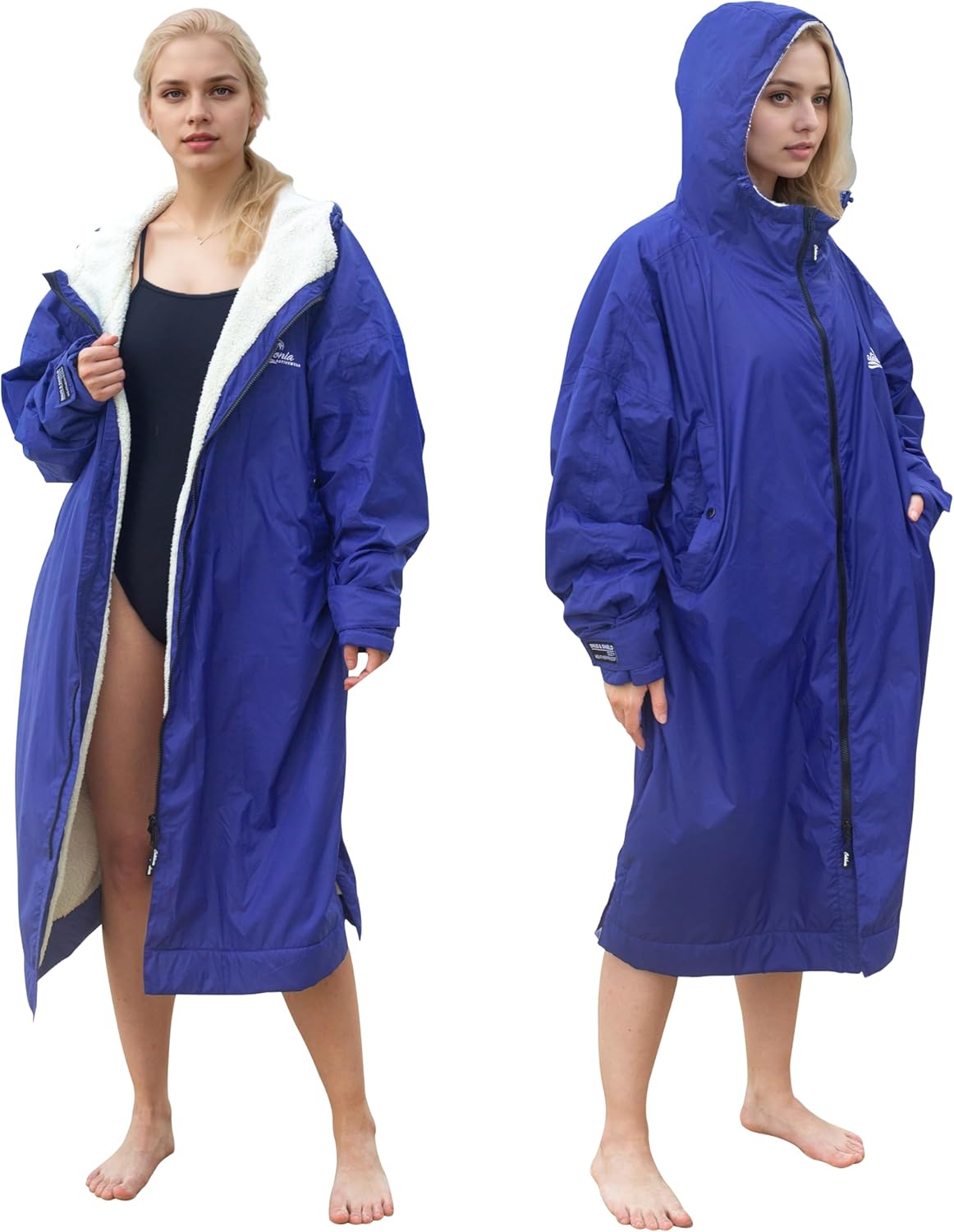 Catalonia Swim Parka for Women Men, Oversized Lightweight Surf Swim Jacket, Waterproof Warm Swim Coat, Changing Poncho Robe