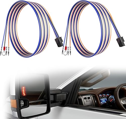 Kit de Cableado para Espejos de Remolque Compatible con Chevrolet Chevy Silverado GMC Sierra 1500 2500 HD Sierra Camioneta 2014-2018 Luces de Señal