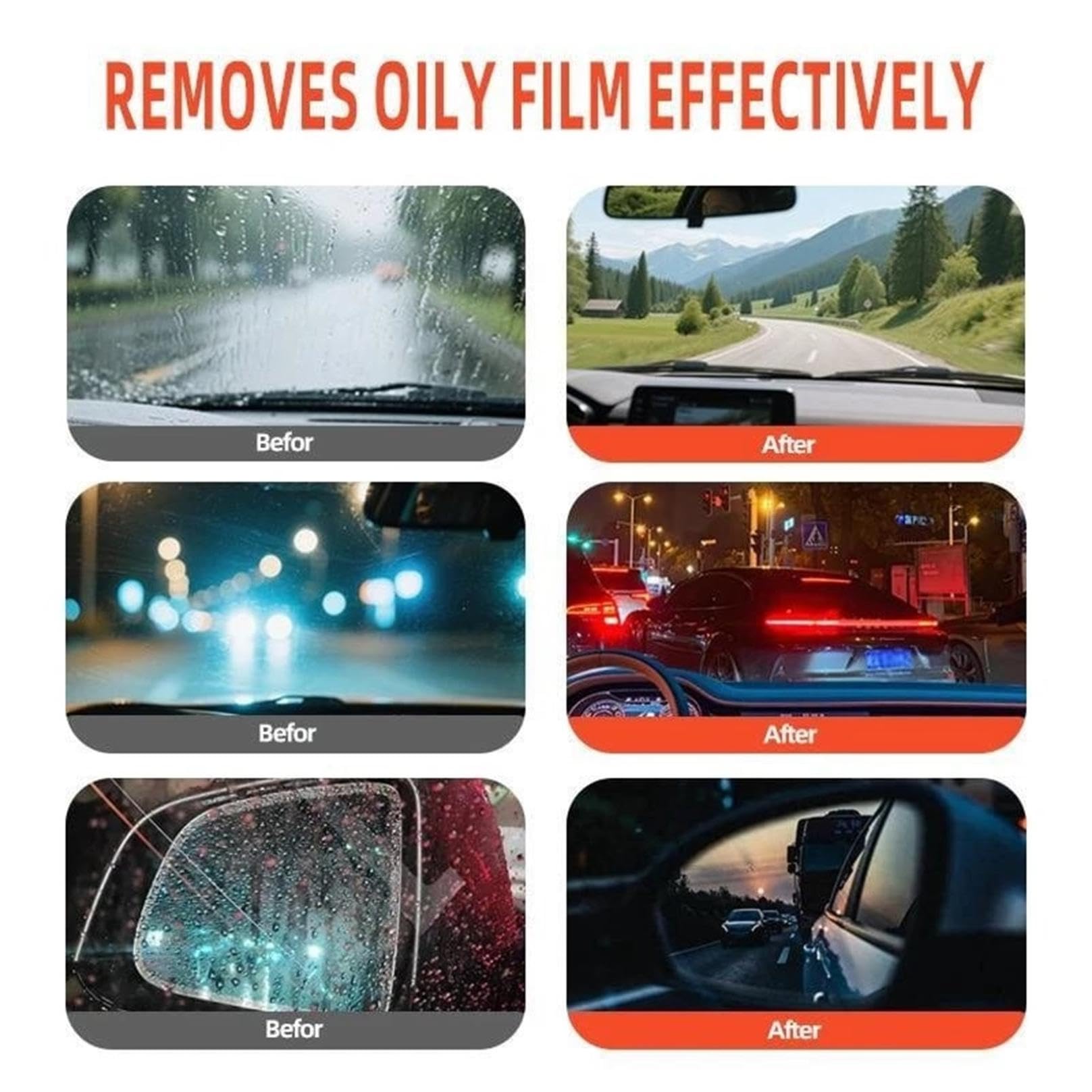 Nmes Nettoyant Vitre Voiture, Produit Nettoyage Voiture, Nmes Nettoyant Pare Brise, Anti Pluie Pare Brise, Détachant De Film D’huile Pour Pare-Brise Vitres Rétroviseurs,Glass Emulsion Pour Miroirs (2)