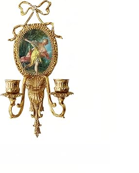 Bow Sconce Brass Gold Candle Sconces,Antique Heavy Duty Candle Holder,Wall Mounted Home Decoration,for Living Room,Dining Room, Bedroom,EntrywayNo Candle Gold 3