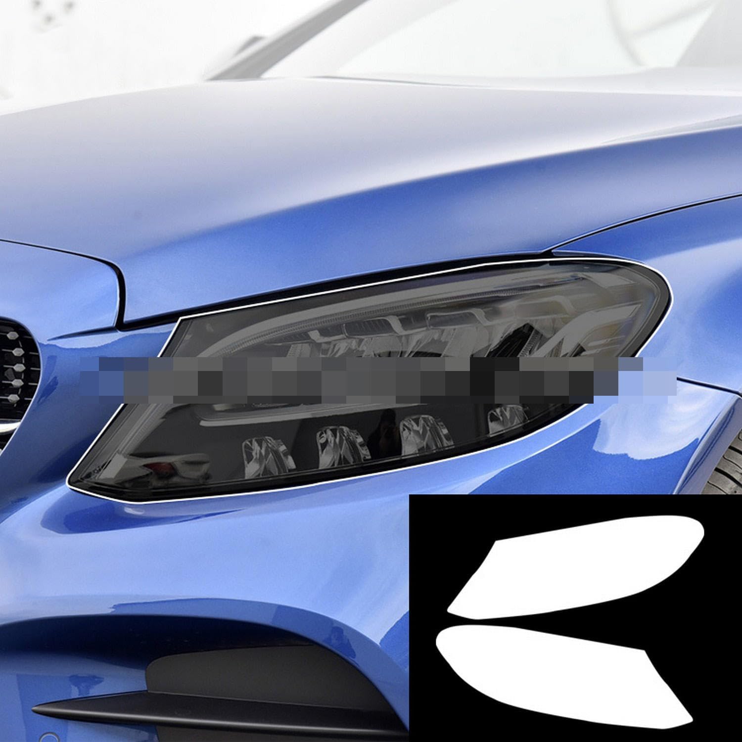 Car Exterior Film TPU PPF Headlamps Protective Film Anti Scratch Repair ，for Mercedes Benz Class-C W204 2014-2022 Membrane Smoked
