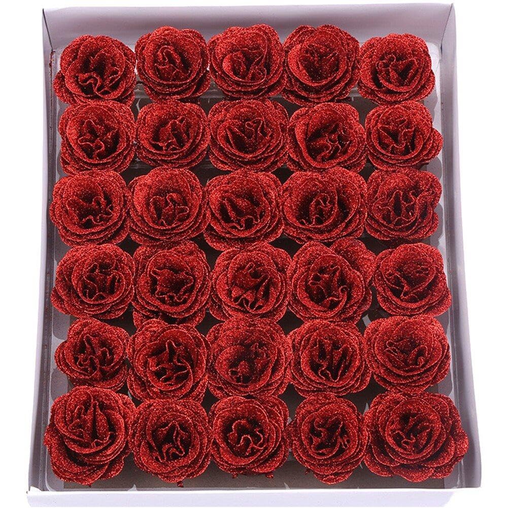 Rose artificielle paillettes pour bouquet mariage et anniversaire