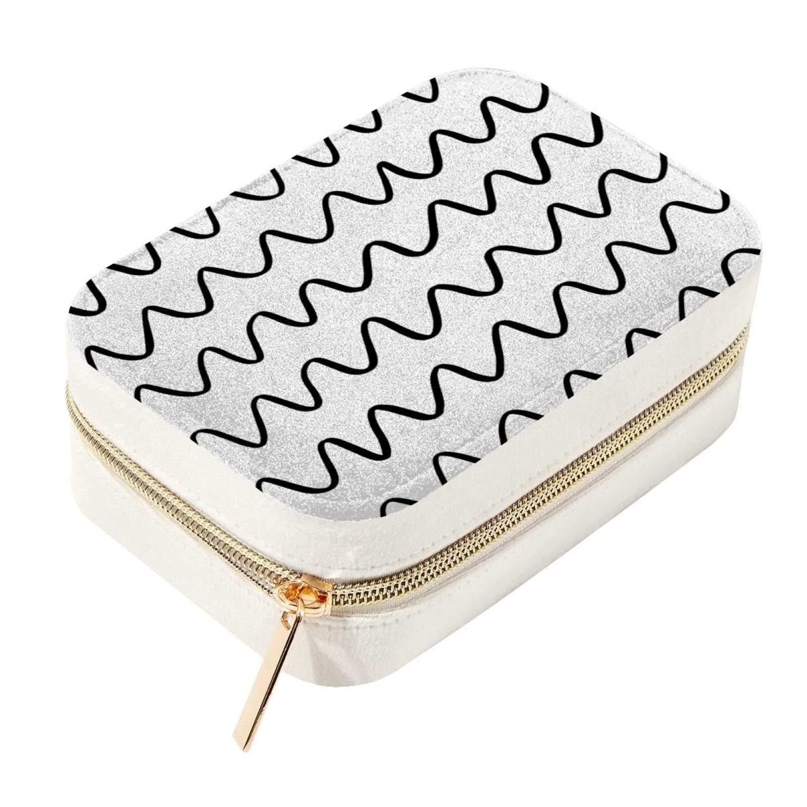 Boîte de rangement en velours zippée pour bracelets et bagues, idée cadeau élégante