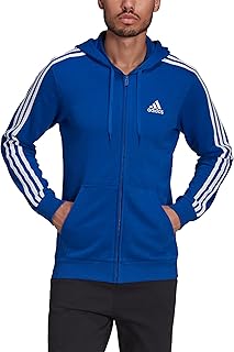 adidas mens Essentials French Terry 3-stripes Full-zip Hoodie