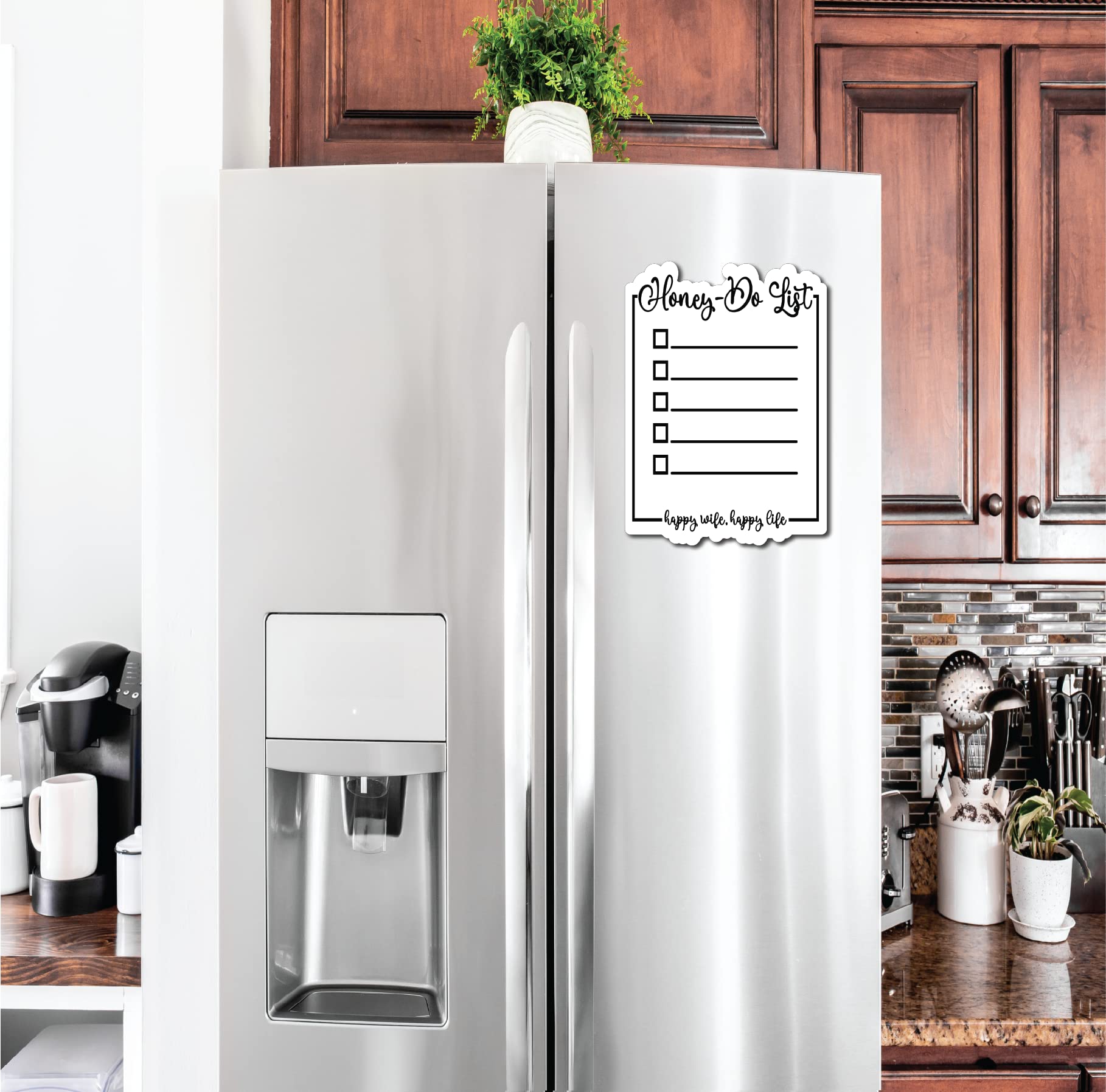 to Do List Magnetic Dry Erase Honey Do List for Refrigerator Or Any Metal Surface. - 7-''x 9-'' Whiteboard Kitchen Planner. |DM002|, Black, White