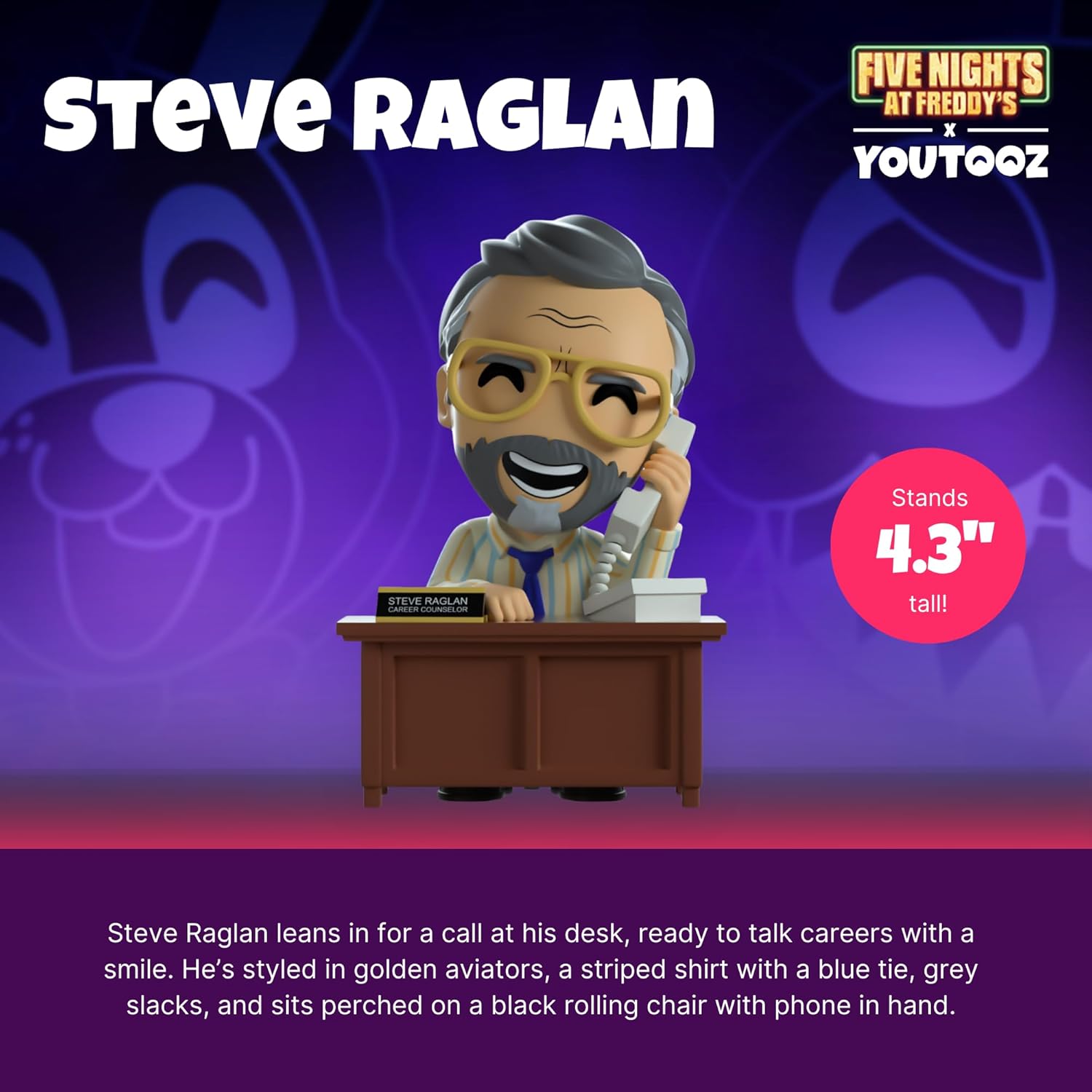 Youtooz Five Nights at Freddy’s Steve Raglan Vinyl Figure – 4.3” Collectible Steve Raglan Action Figure from FNAF