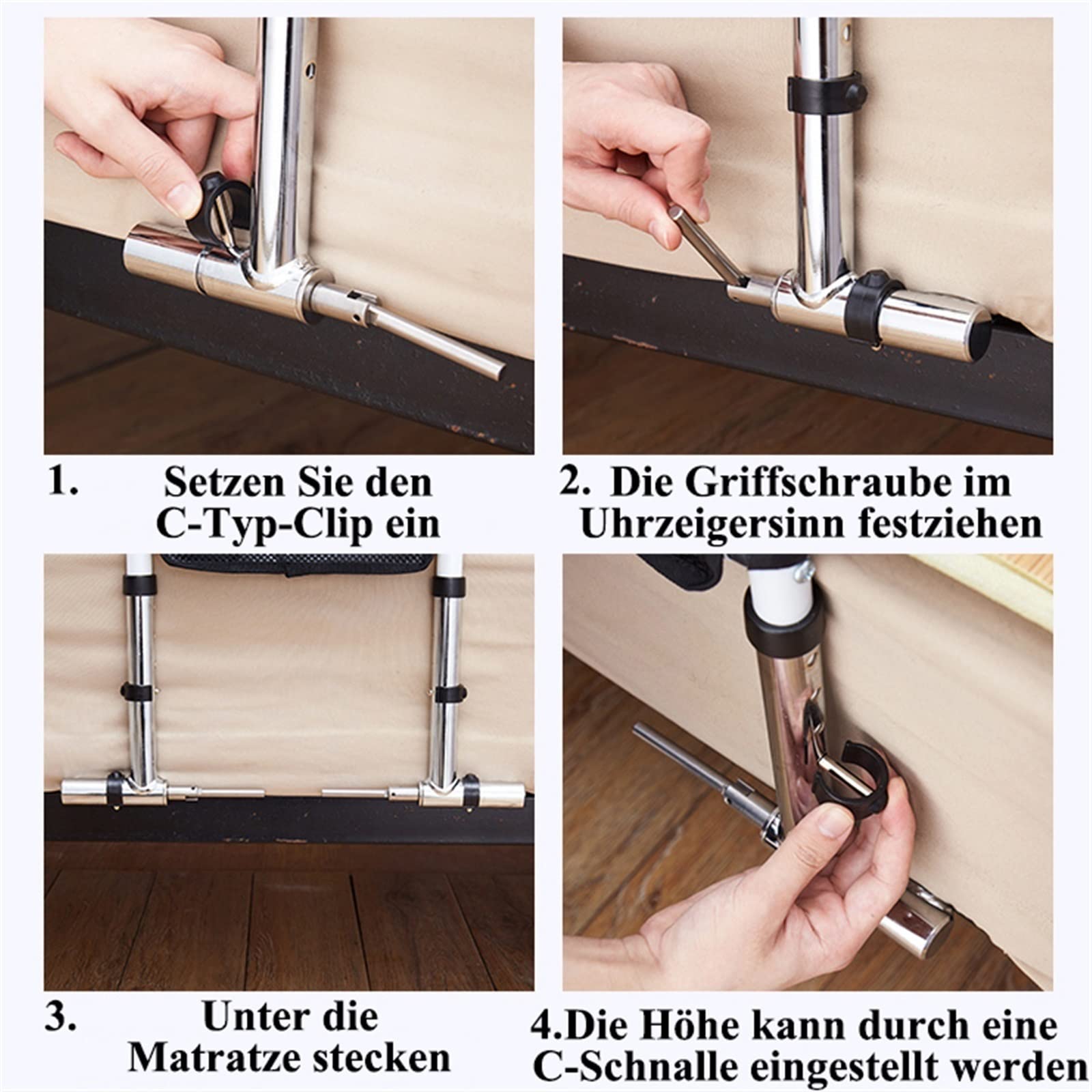 Faltbarer aufstehhilfe bettgriff am Tragbarer Bett Hilfsgriff,Sicherheit bettgeländer handlauf Bettgitter für ältere, Einfach zu Lagern, mit Aufbewahrungstasche