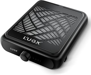 L'UGX Dust Collector Nail Tech Rechargeable with 2 Reusable Filter, Professional Nail Dust Collector Fan Extractor Powerful Suction Vacuum Dust Collector for Nails, Perfect for Home Salon Use - Black