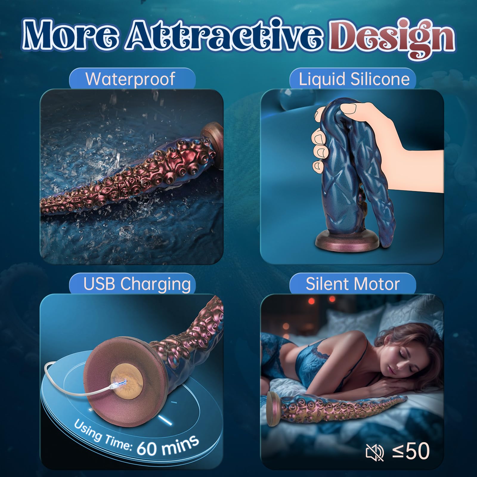 Vibrator Tentacle Dildo Sex Toy - COKARAGE 14.6'' Monster Anal Dildo Fantasy Dildos App & Remote Control Multi-Vibrations, Suction Cup U & G-spot Dildo Vibrators, Long Dildos Adult Sex Toys & Games: BluePurple-14.6''Vibrator