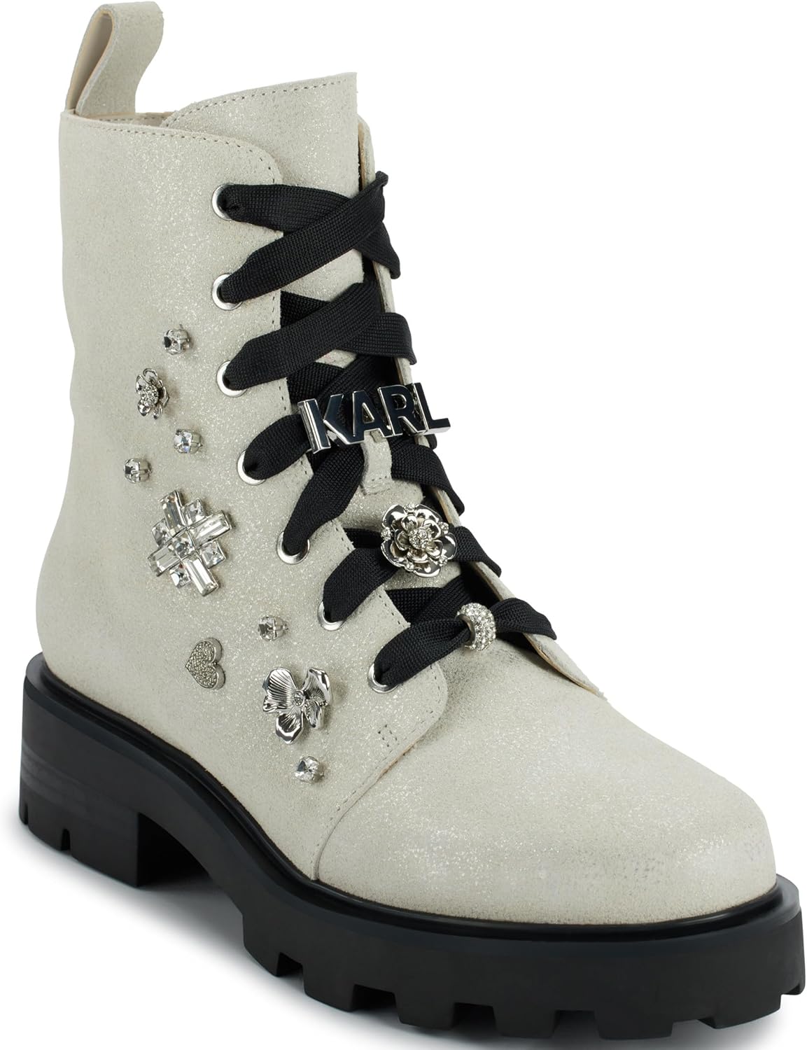KARL LAGERFELD Women's Makenzie Lace Up Combat Boots