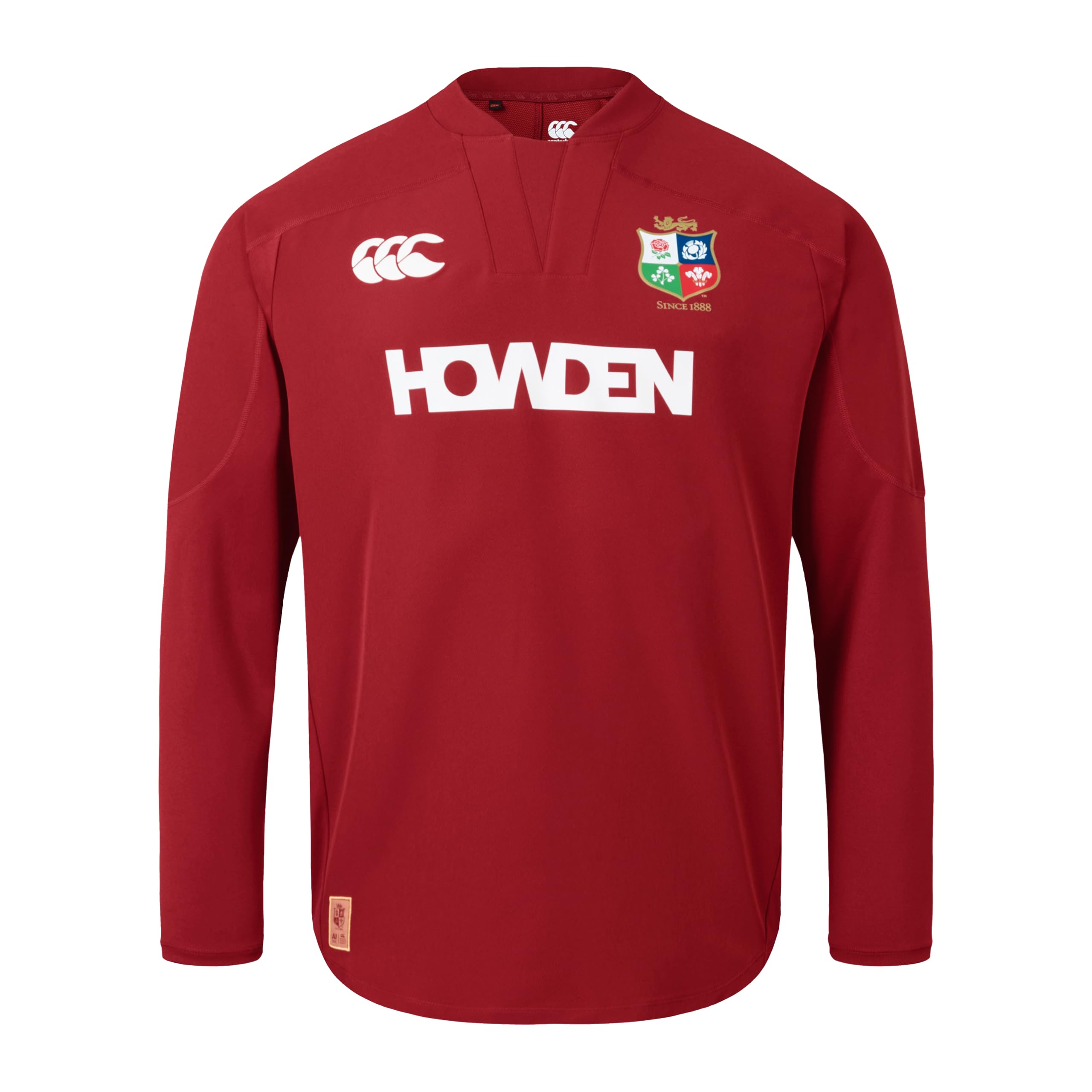 British & Irish Lions Canterbury Men's Official Canterbury Drill Top | Rugby Shirt | Water Resistant, Red Dahlia, 3XL