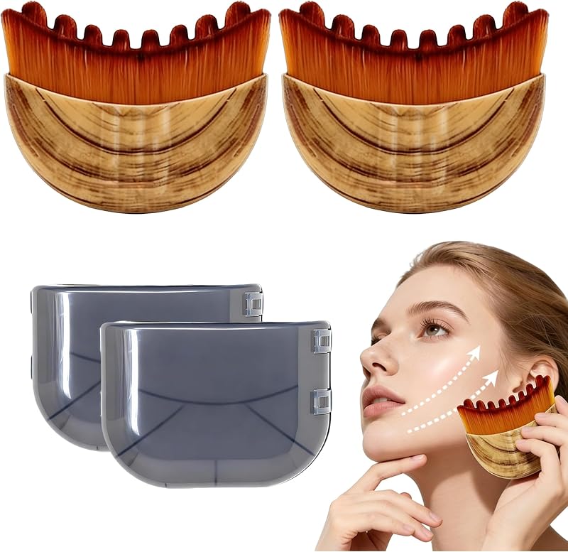 Escova manual para limpeza e massagem facial Cxguu com 2 unidades e estojo