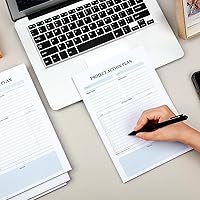 Vista 4 de Maitys 200 hojas, 4 blocs, planificador de acción de proyectos, bloc de notas, gestión de proyectos con almohadilla de planificación de lista
