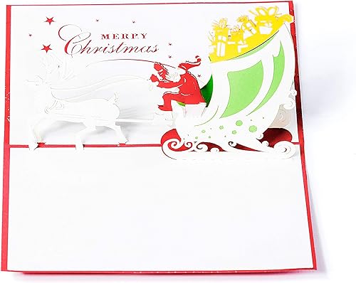 Miniatura 4 de Tarjetas desplegables de Navidad. Este juego de tarjetas de felicitación en 3D es una manera perfecta de decir gracias (paquete de 5 tarjetas