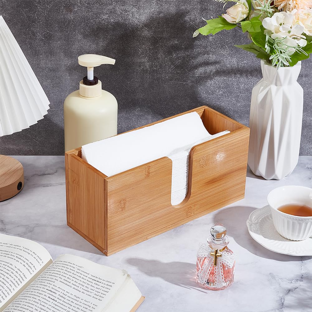 UNICRAFTALE 2 soportes de madera para toallas de papel, dispensador de toallas de papel de baño, dispensadores de servilletas para el hogar, servilleteros plegados para inodoro, cocina, oficina, 27,5