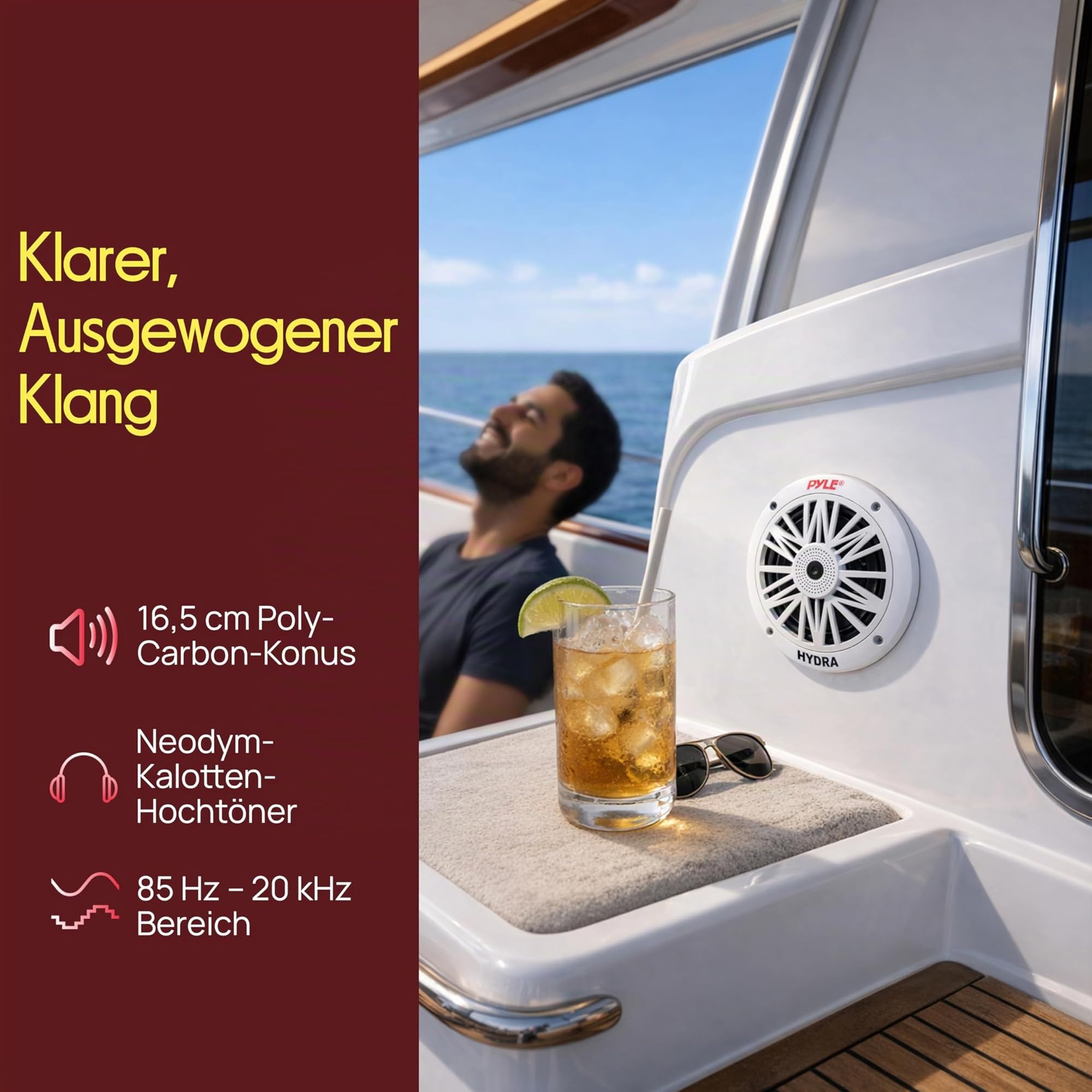 Pyle 200 Watt Outdoor Lautsprecher Boxen – Box Wasserdicht, 2- Wege Passiv, geeignet als Pool und Sauna Sound System, Auto- & Marine Boxen, Weiß