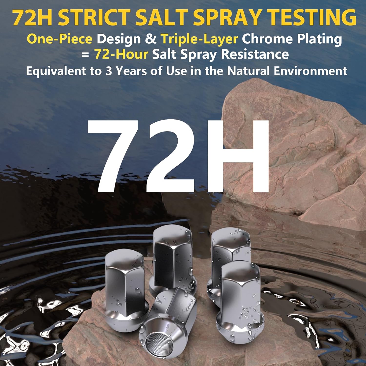 TIROL M14x1.5 Lug Nuts 24pcs OEM Wheel Lug Nuts 1.75'' Height 7/8" Hex Compatible with 2019+ Chevy Silverado, Tahoe, Suburban, Colorado, Gmc Sierra, 2012-2022 Ram, Chrome One-Piece Acorn Nuts