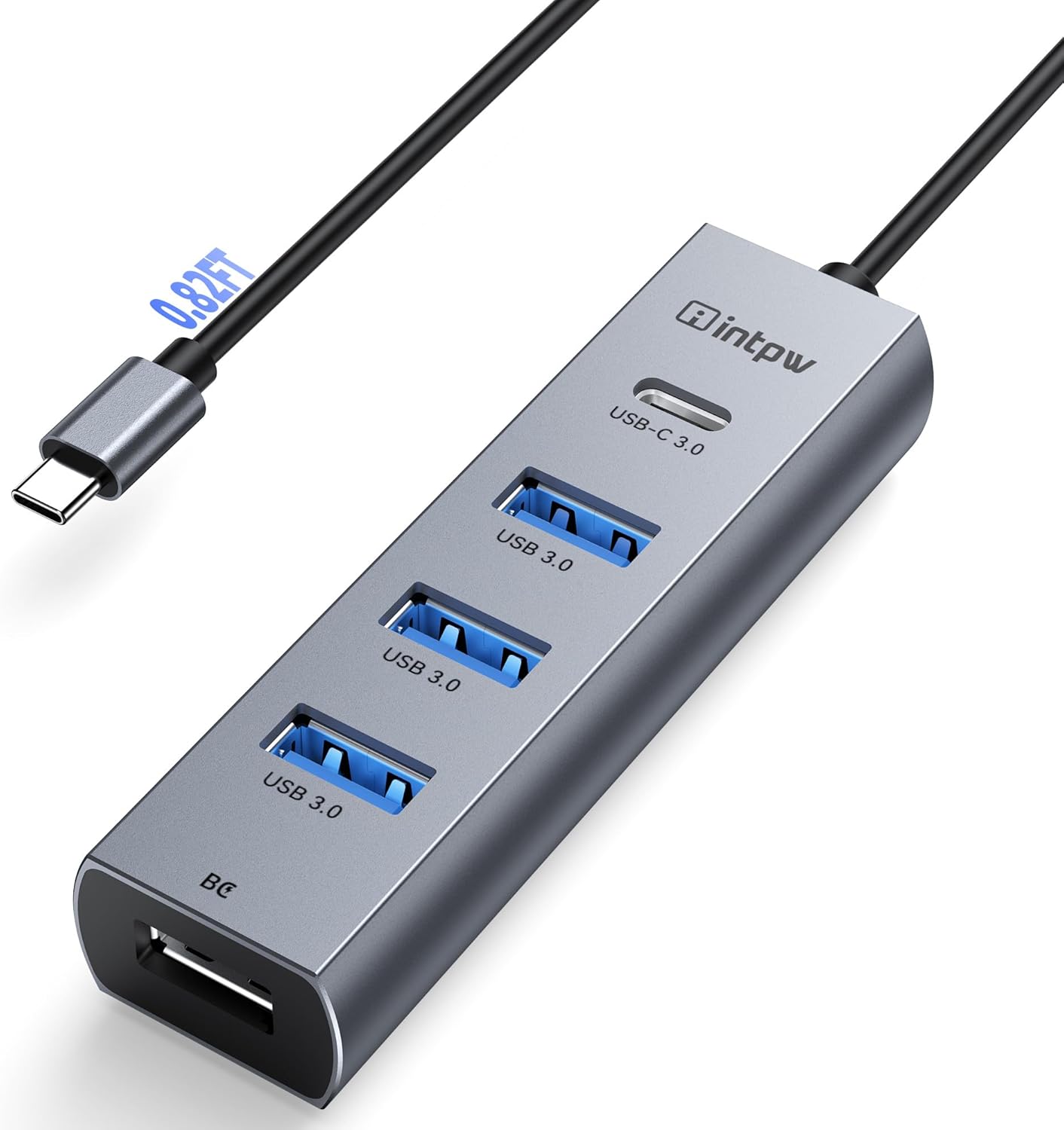 USB C to USB A Hub Splitter 5 Ports with BC Charging Aluminum Thunderbolt to USB C Hub Multiport Adapter USB 3.0 5Gbps Type C Hub Extender for Laptop Mac iPad PC Surface XPS and More(0.82FT5in1)