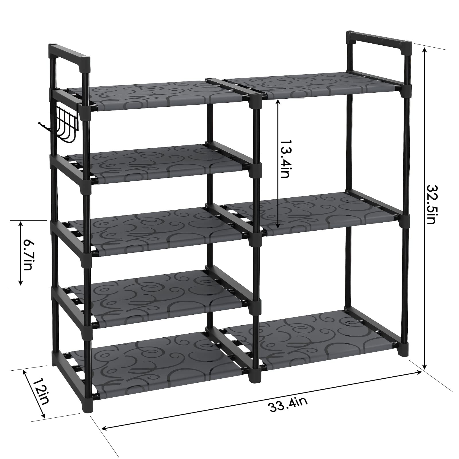Amazon.com: CSXGBAB Black Tubes Closet Shoe Rack, Boot Rack, 5