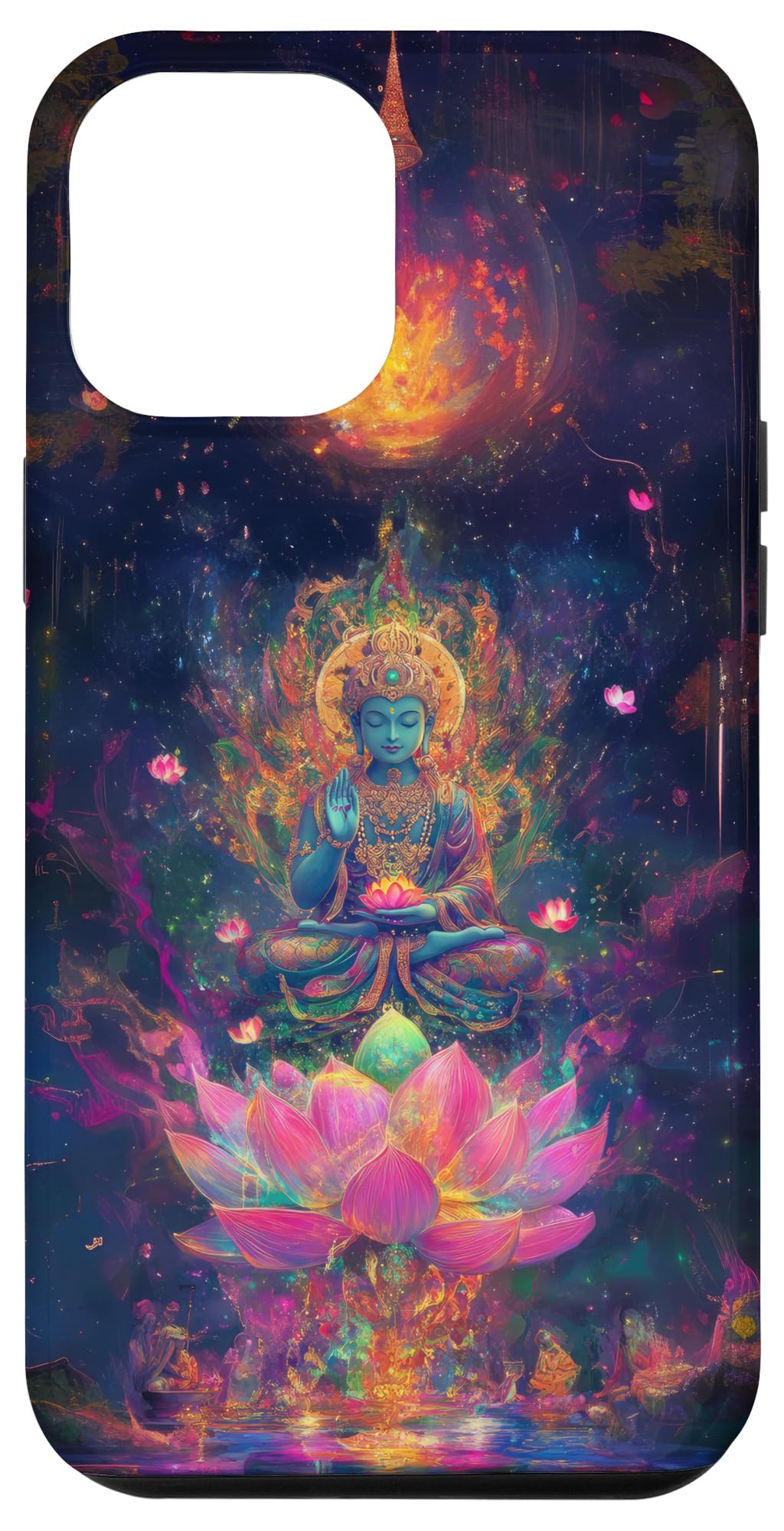 Buddha Lotus Design Handyhülle Für IPhone 11 - Abstrakt, Spirituell, Stoßfest (Hinterteil)