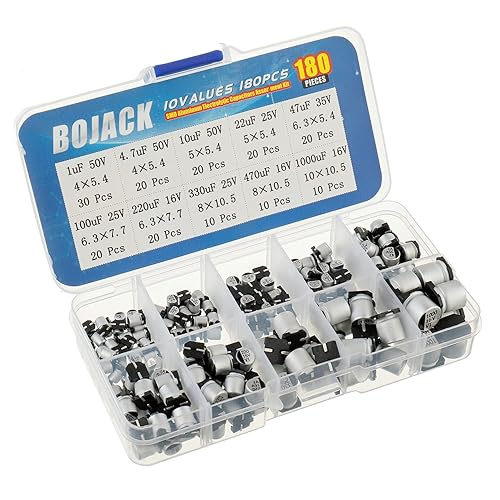Miniatura 2 de BOJACK 10 valores 180 piezas 1uF  1000uF SMD aluminio condensadores electrolíticos surtido kit