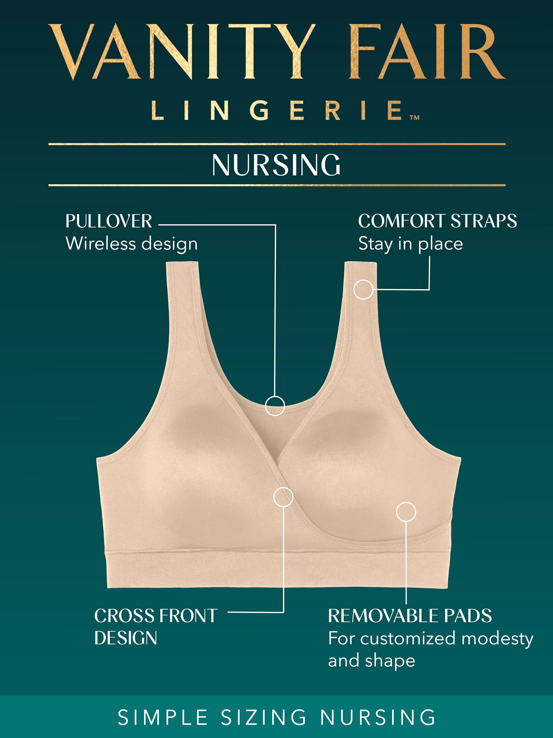 Vanity Fair Donna Reggiseni Allattamento Maternità Per Allattamento Al Seno Wireless O Ferretto