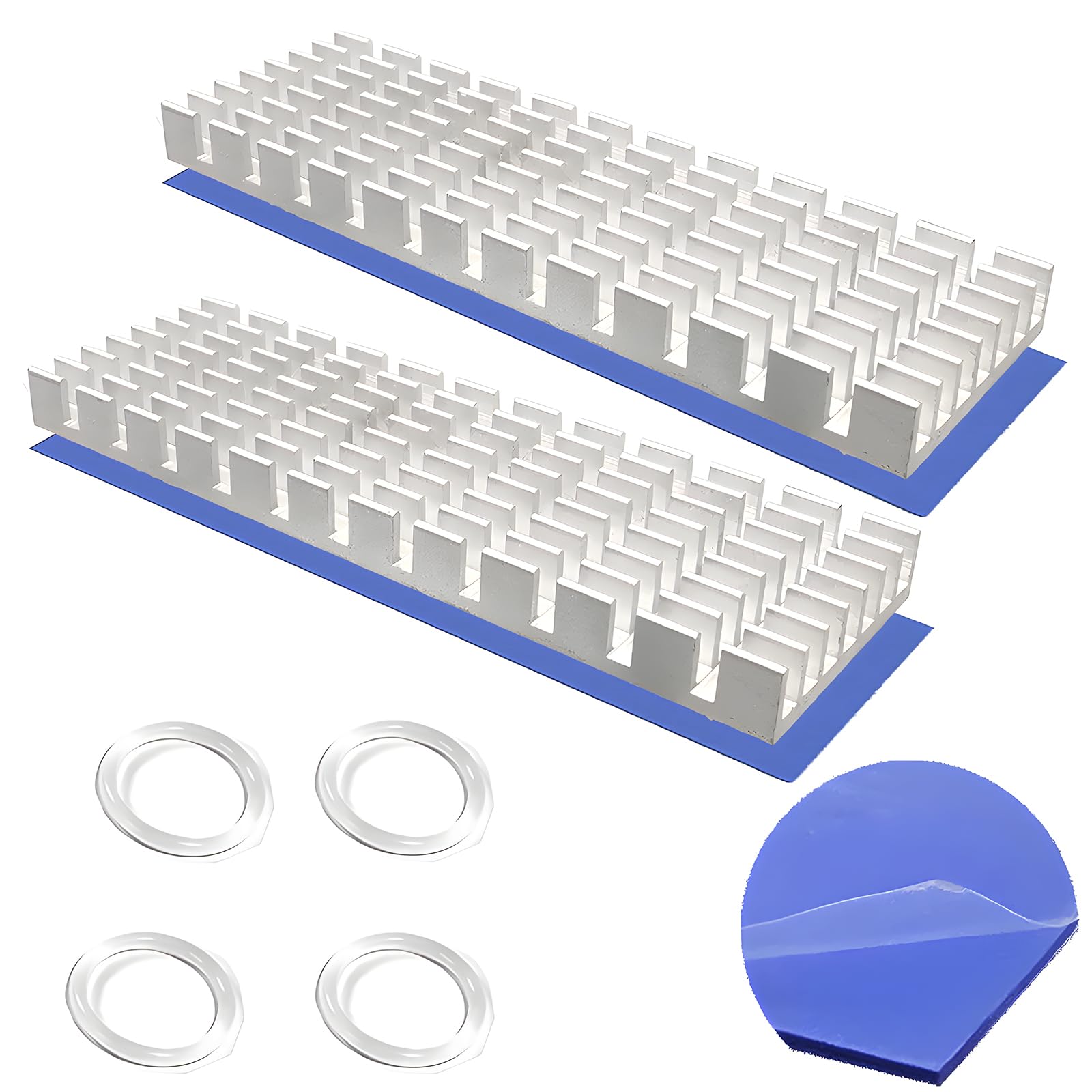 Dissipatore Per SSD M.2 In Alluminio Con Nastro Termico - 2 Pezzi Per Raffreddamento - Foto 5