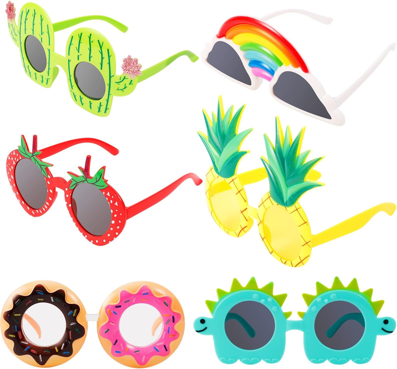 Party Sunglasses, Funny Hawaiian Glasses, 6 Pairs Novelty Sunglasses Party Glasses, Funny Hawaiian Glasses Novelty Glasses for Kids Adults Beach Party Decorations