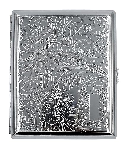 Miniatura 11 de Estuche para cigarrillos retro estilo victoriano de metal para tamaño regular, king y 100, tarjetero de bolsillo de seguridad, grande
