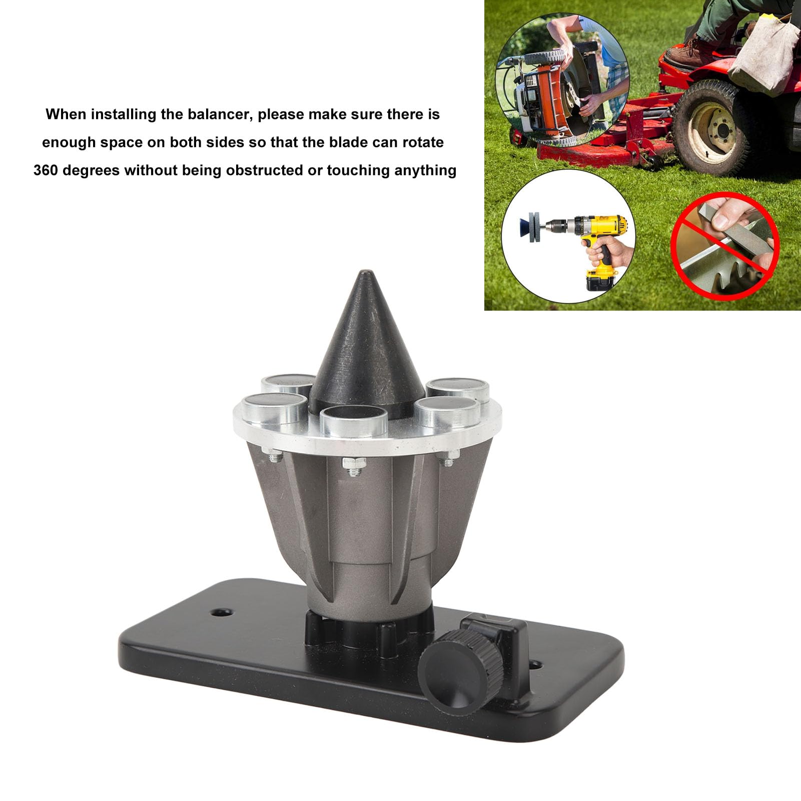 Akozon Herramienta Equilibradora de Cuchillas de Cortacésped, 42 047 Equilibrador de Cuchillas Magnético para Montaje en Pared Reemplazo del Equilibrador de Cuchillas de Alta Precisión