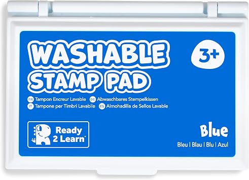 Ready 2 Learn Washable Stamp Pad for Kids, Blue | Non-Toxic Ink Pad for Stamps, Fade Resistant, Decorate Scrapbooks, Posters and Cards