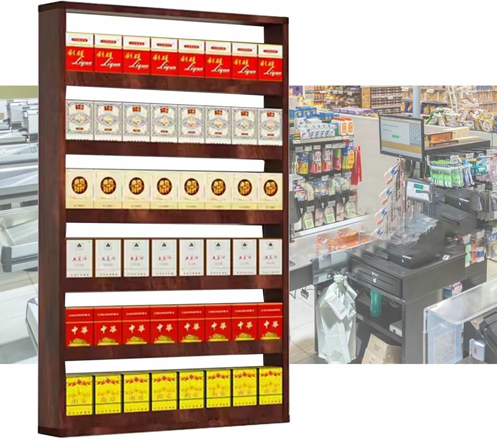 Distributeur de cigarettes en aluminium pour éviter le désordre en caisse