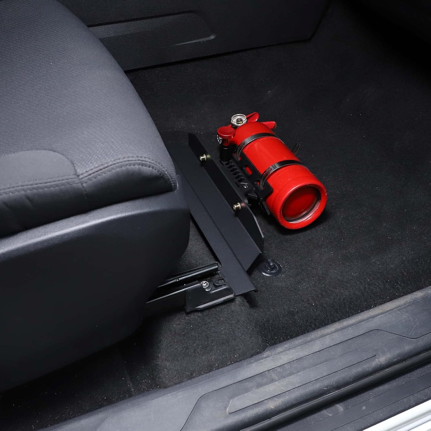 Quick Release Adjustable Aluminum Fire Extinguisher Holder Mount Bracket Compatible with Toyota Tundra 2022-2023, Aluminum Fire Extinguisher Seat Mount, Car Accessories