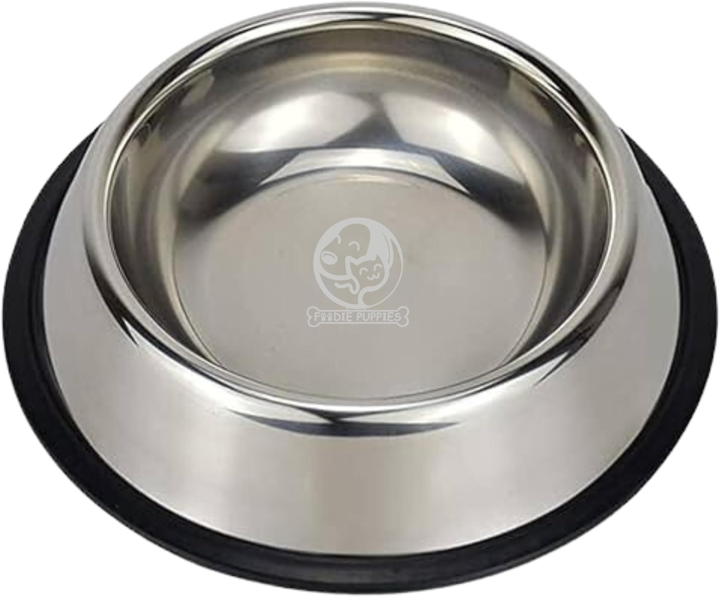 Foodie Puppies Pet Feeding Stainless Steel Bowl for Dogs, Cats & Any Pets - 1800ml, Large I Non-Skid Rubber Bottom Food/Water Bowl I Non-Toxic & 100% Safe for Pets