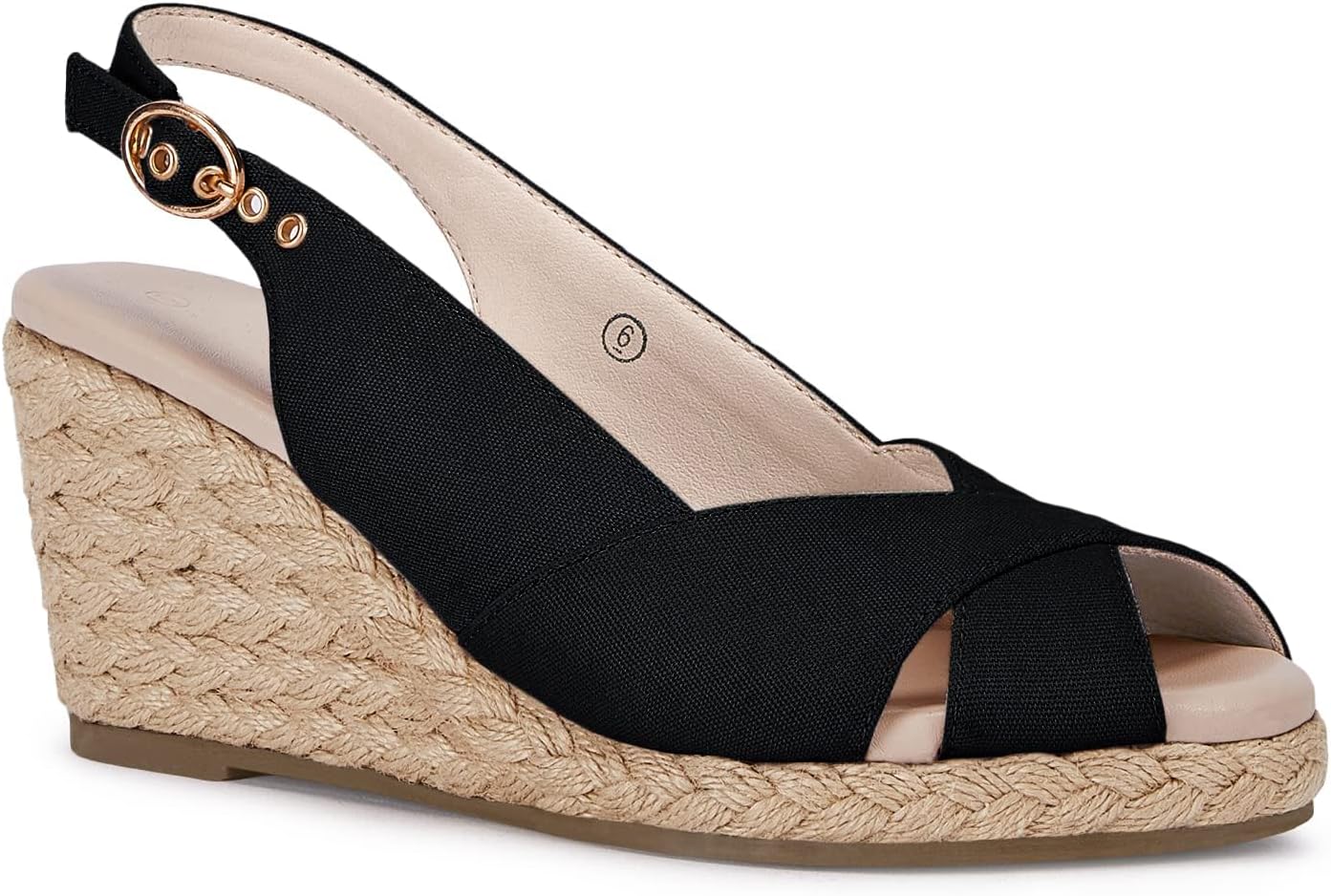 gihubafuil Women's Platform Wedges Sandals Open Toe Buckle Slingback Espadrilles Cross Band Slip-on High Heels