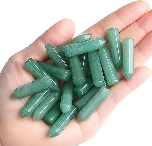 Miniatura 8 de QINJIEJIE Juego de 64 piezas de varitas de cristales y piedras a granel, puntas de cristal de cuarzo rosa, amatista, ojo de tigre, piedras preciosas