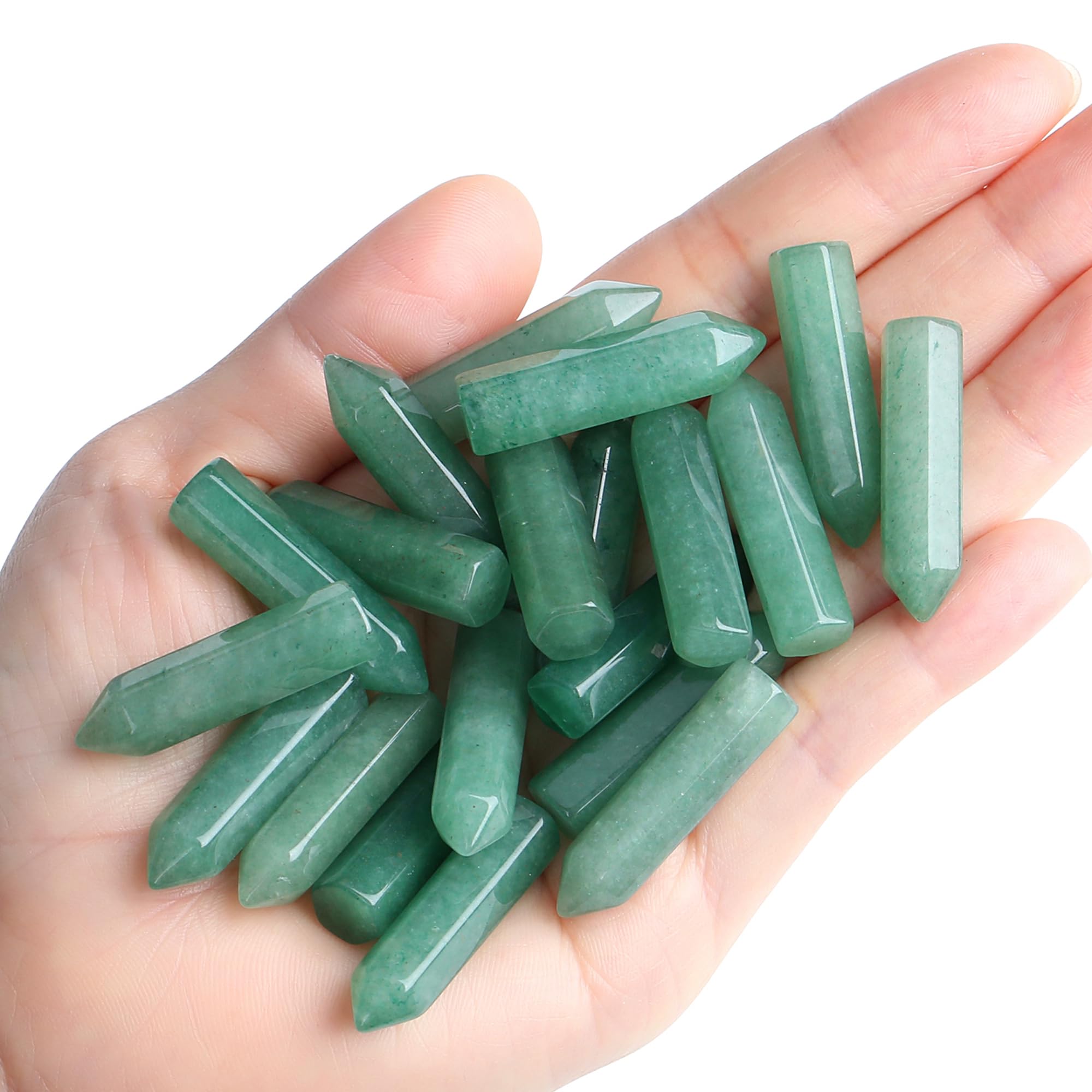 QINJIEJIE Purple Lilac Jade 20 PCS Healing Crystals Stones Sets Wands Bulk