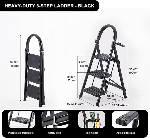 3 Step Stool Ladder Foldable