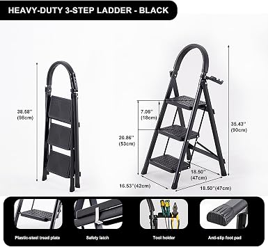 3 Step Stool Ladder Foldable