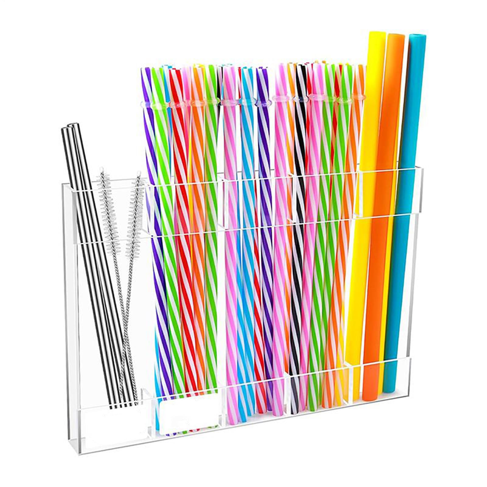 Porte-pailles en acrylique adhésif pour cuisine et bureau