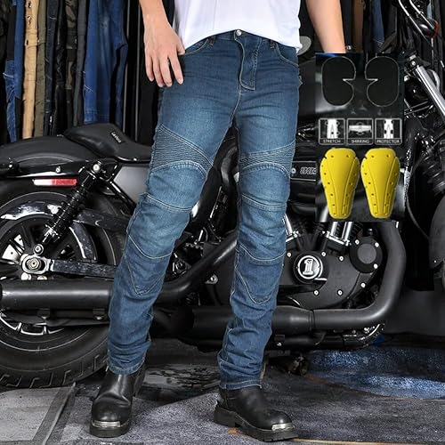 Miniatura 2 de Pantalones de motociclista para hombre y mujer, con armadura de 4 X CE, protección para la cadera y la rodilla, pantalones vaqueros de carreras de