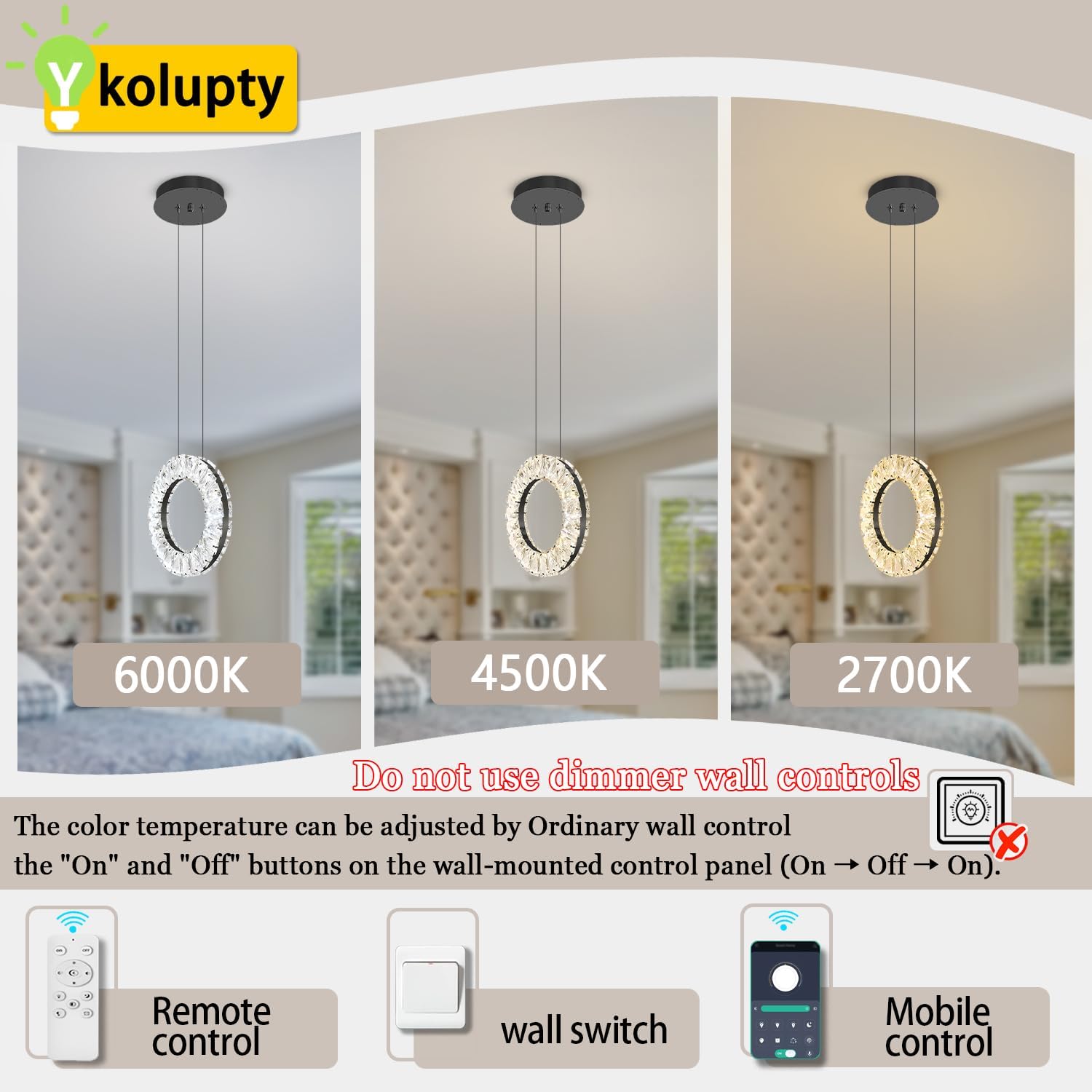 Kitchen Island Mini Light Fixture 1-Light Modern Led Crystal Pendant Light Gold Ring Chandelier for Dining Room Living Room Kitchen Bedroom Bar