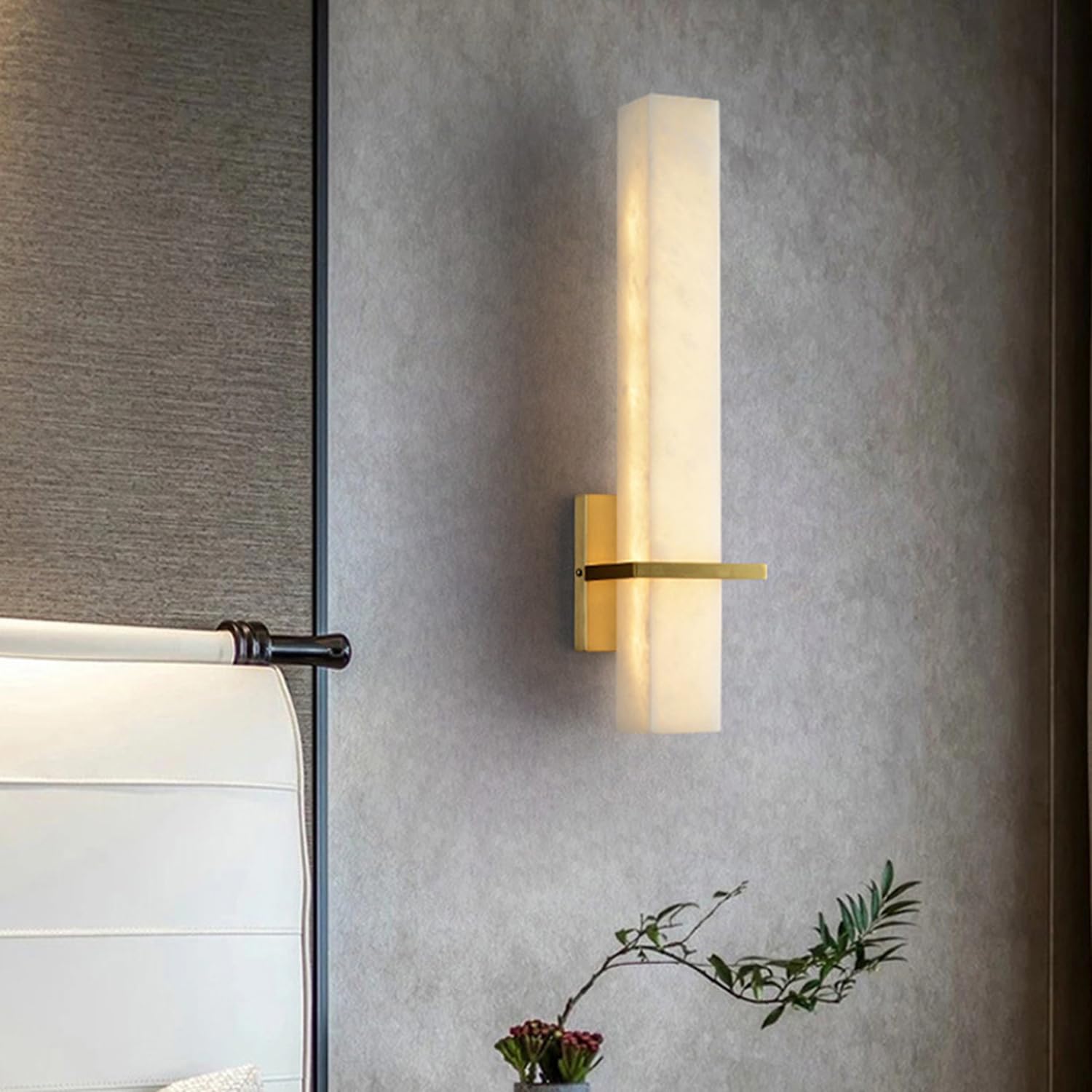 Lampada da parete in marmo in stile cinese, lampada con sconce