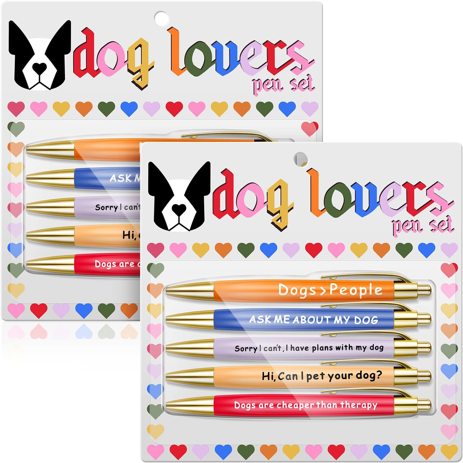 10 Pcs Pet Lovers Pens, Cat Dog Lovers Ballpoint Pens Cat