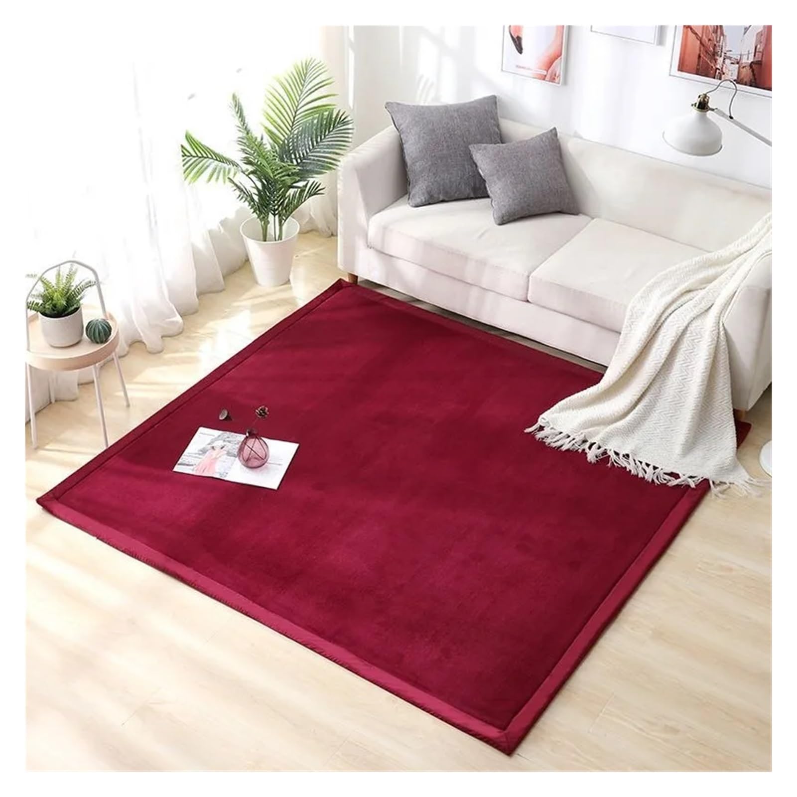 Tapis polaire de corail épais 2cm anti-froid pour isoler le sol du salon et des enfants 140x200