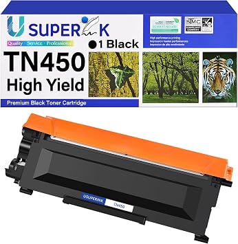 SuperInk TN450 Toner Cartridge Compatible for Brother TN-450 TN420 TN-420 to Use with HL-2270DW HL-2280DW HL-2230 HL-2240 MFC-7360N MFC-7860DW MFC-7460DN DCP-7065DN Printer Black 1 Pack No Drum