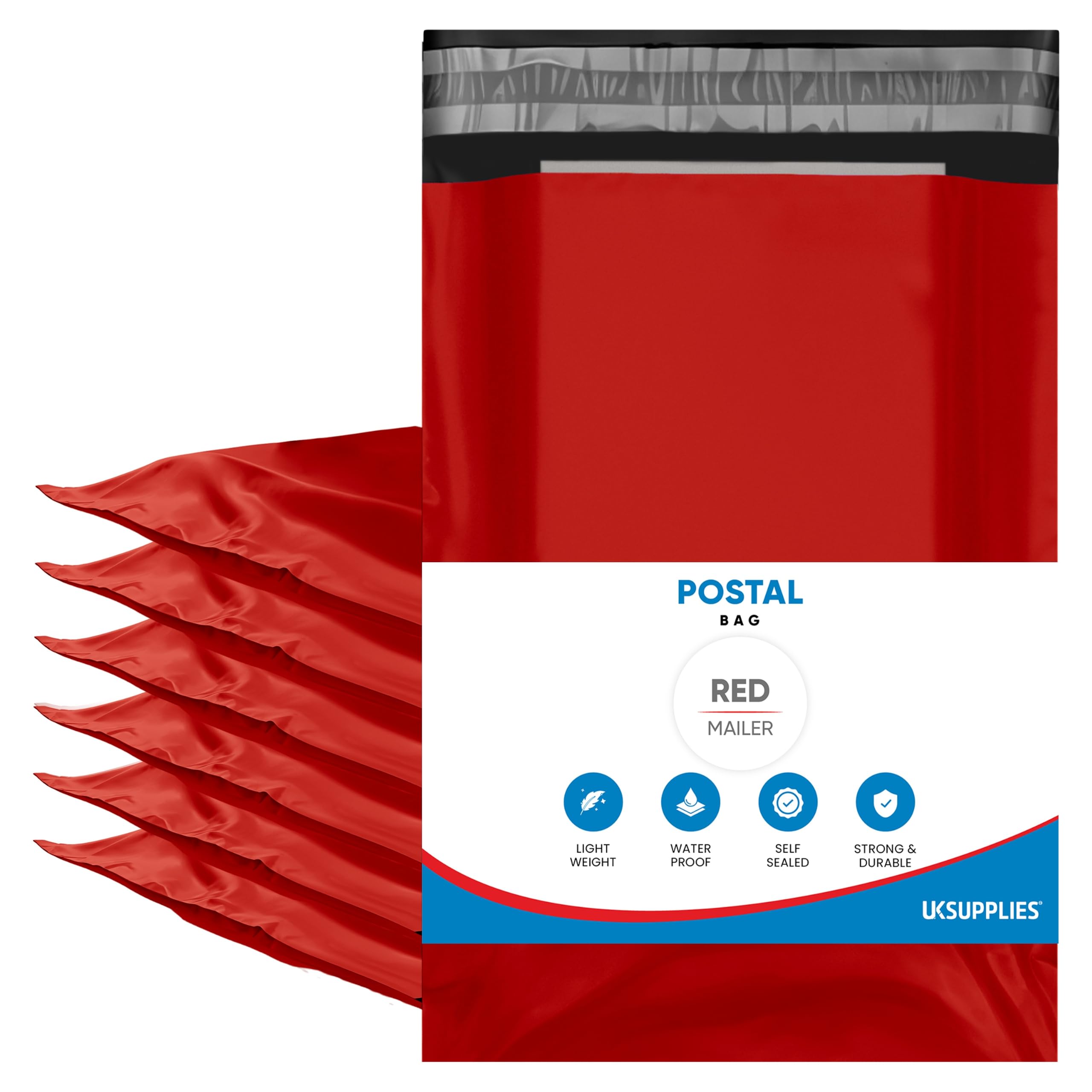 UK SUPPLIES LIMITED Red Mailing Bags Waterproof Peel & Seal Envelopes (Pick Any Sizes & Qty) Parcel Bag Postage Mailers Delivery Bags for Shipping Posting & Packaging (XX-Large, 17" x 24") 25 Pack