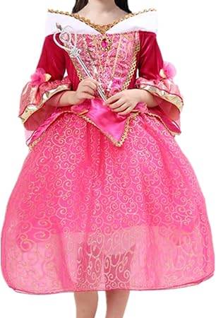 Amazon Yojap オーロラ姫 子供コスチューム衣装 ディズニー プリンセスドレス 眠れる森の美女 コスプレ衣装 女の子 ハロウィン クリスマス プレゼント キッズコスチューム おもちゃ