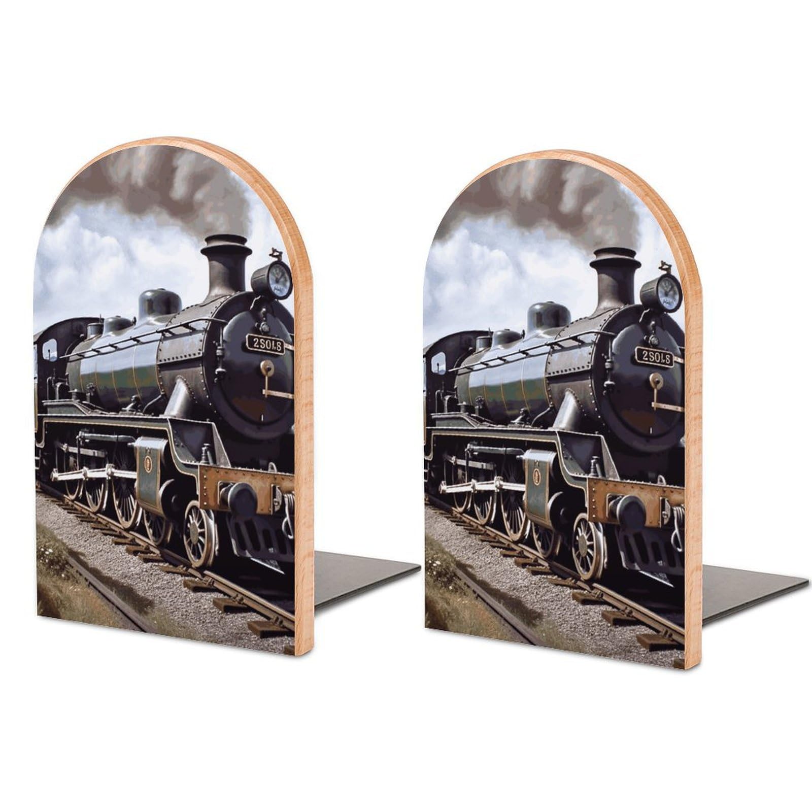 Serre-livres locomotive en bois, cadeau idéal pour amateurs de lecture et de train