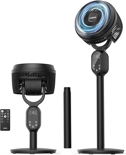 Ventilador para dormitorio, ventiladores de pedestal oscilantes inteligentes de 90 + 90, ventiladores de pie para el hogar, 12 velocidades, 4 modos, disponible en Yaxa Colombia